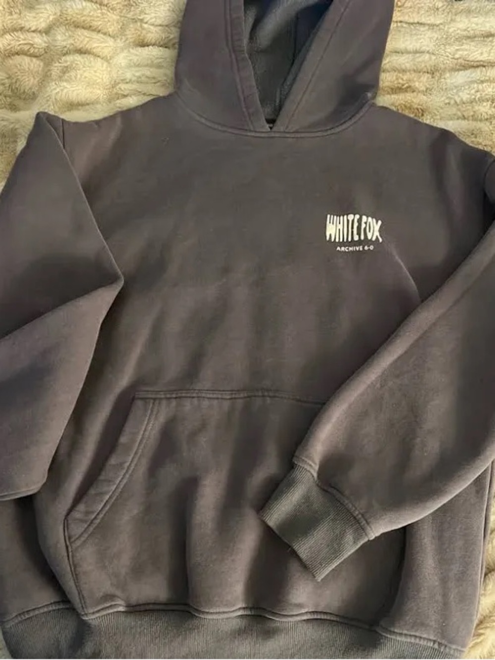 White Fox Boutique Men's Black Crewneck Logo Hoodie